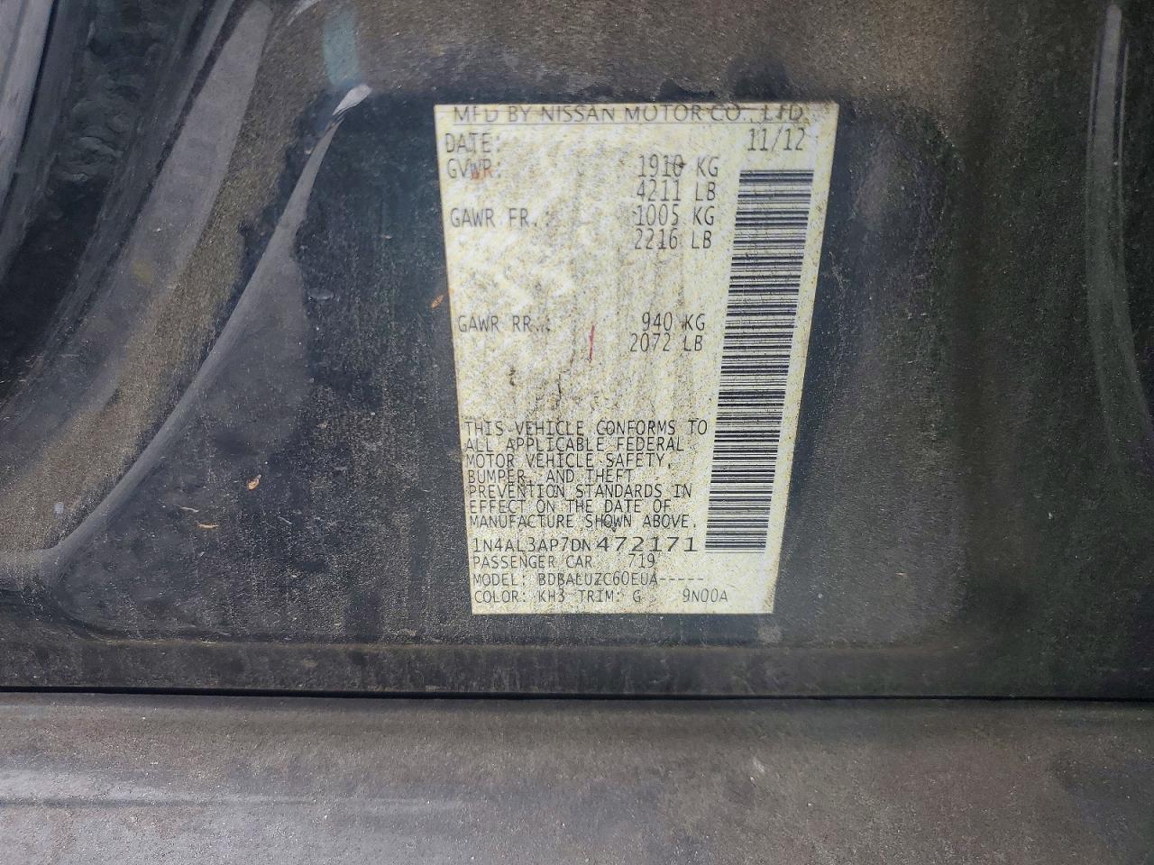 2013 NISSAN ALTIMA