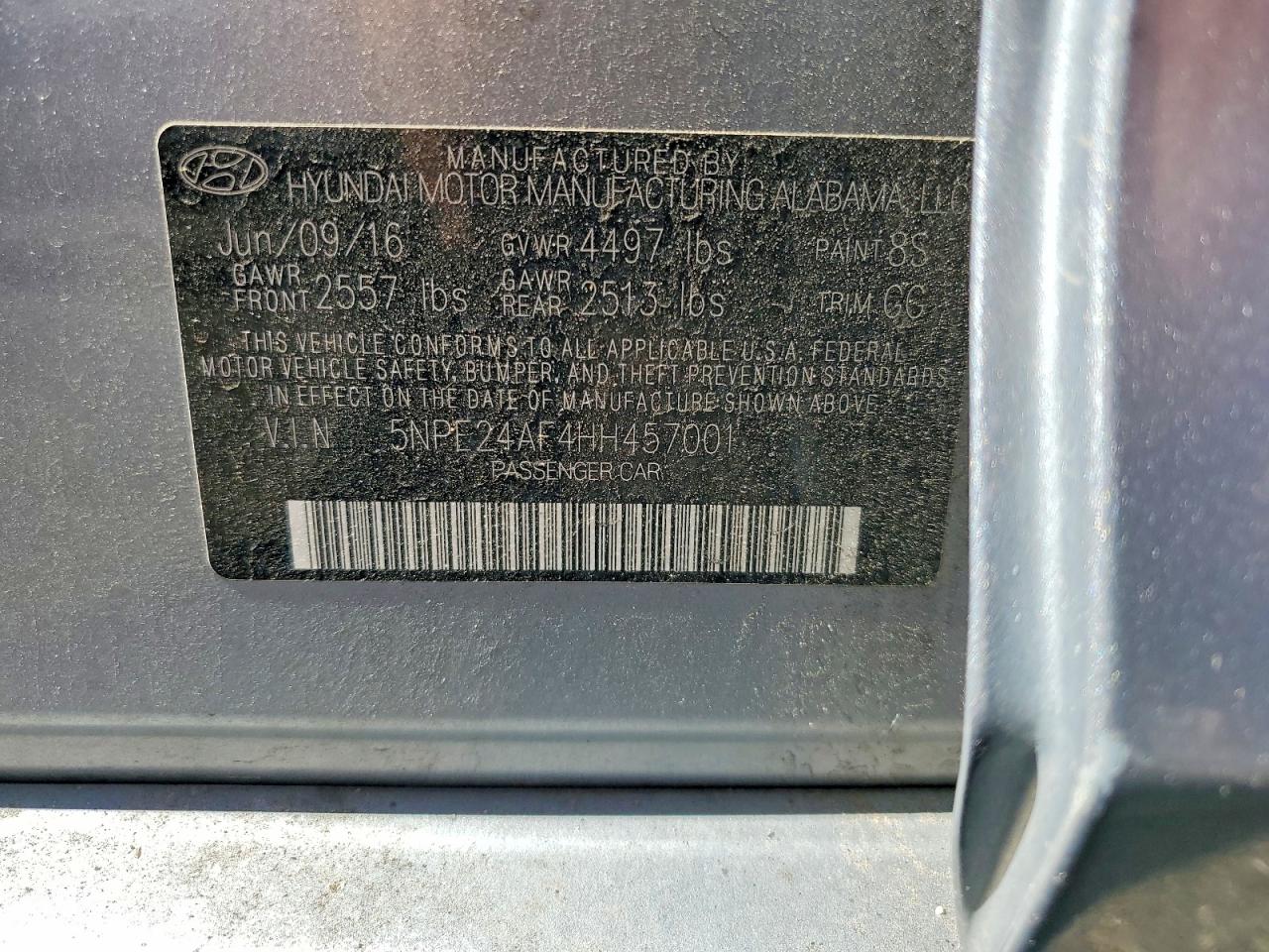 2017 HYUNDAI SONATA