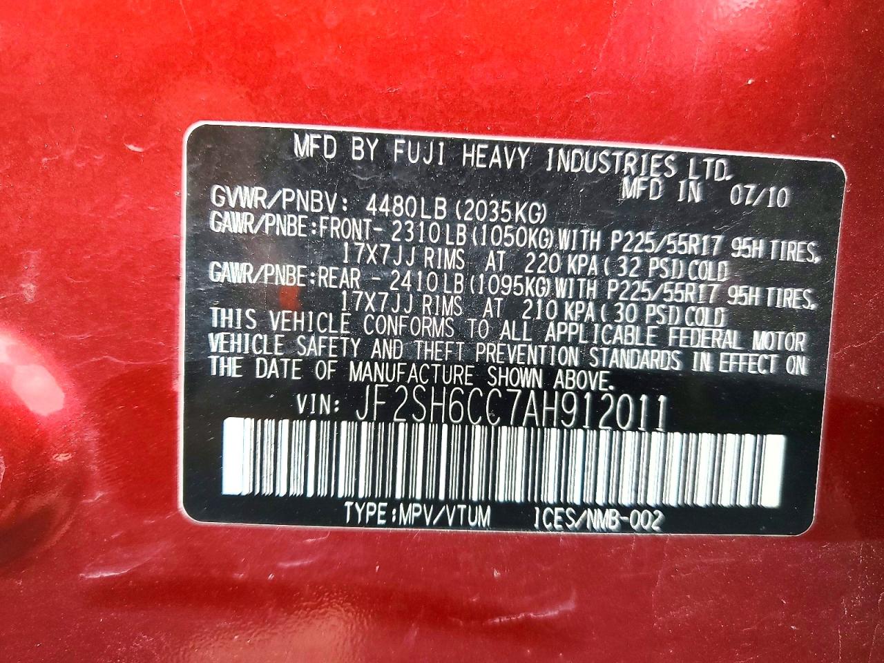 2010 SUBARU FORESTER