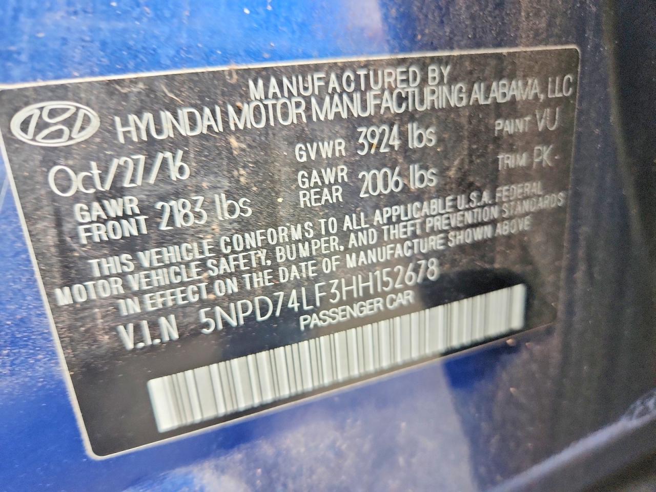 2017 HYUNDAI ELANTRA