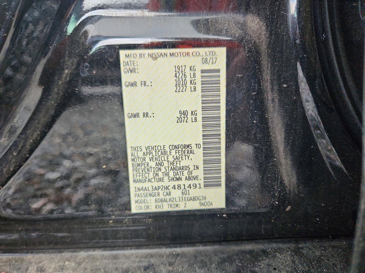 2017 NISSAN ALTIMA