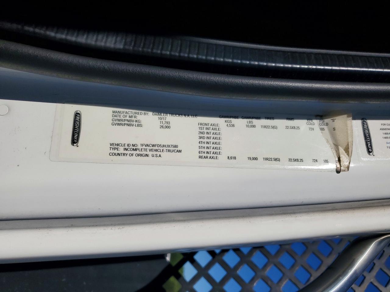 2018 FREIGHTLINER ALL OTHER