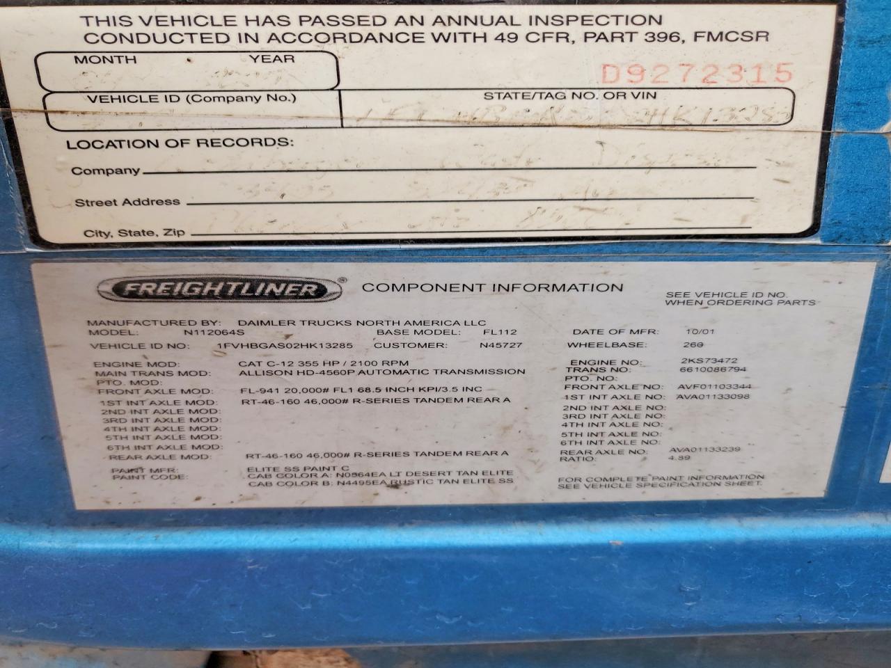 2002 FREIGHTLINER All Models