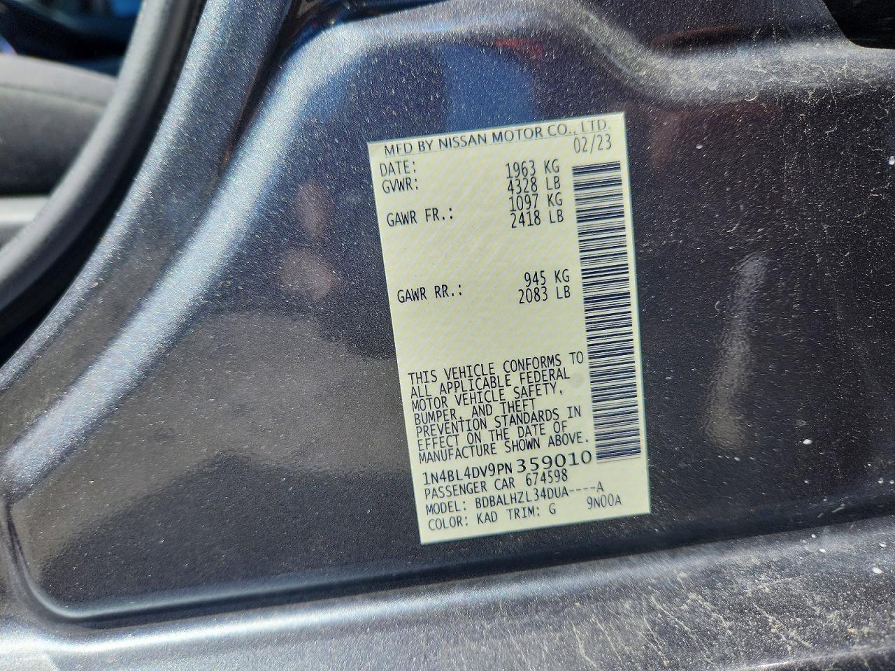 2023 NISSAN ALTIMA
