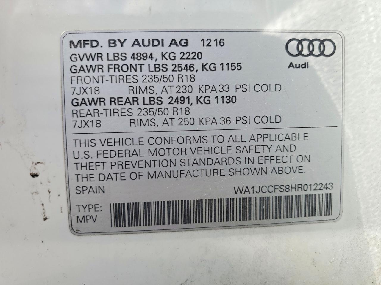 2017 AUDI Q3