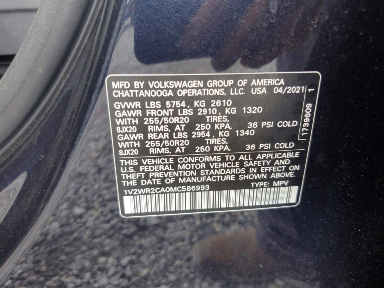 2021 VOLKSWAGEN ATLAS