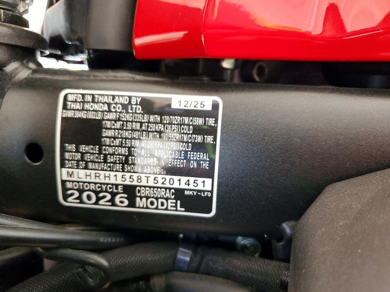 2026 HONDA CBR CYCLE