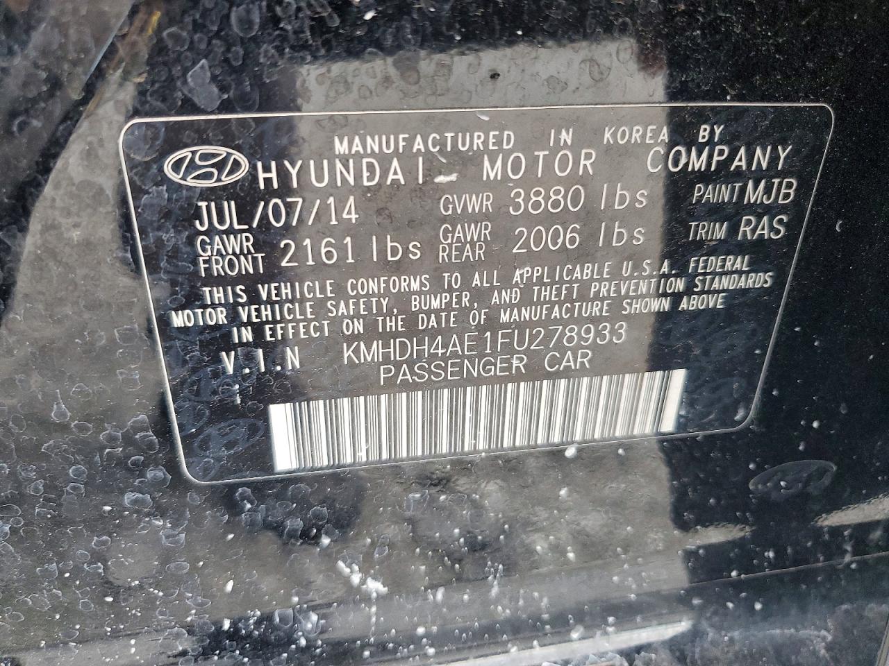 2015 HYUNDAI ELANTRA