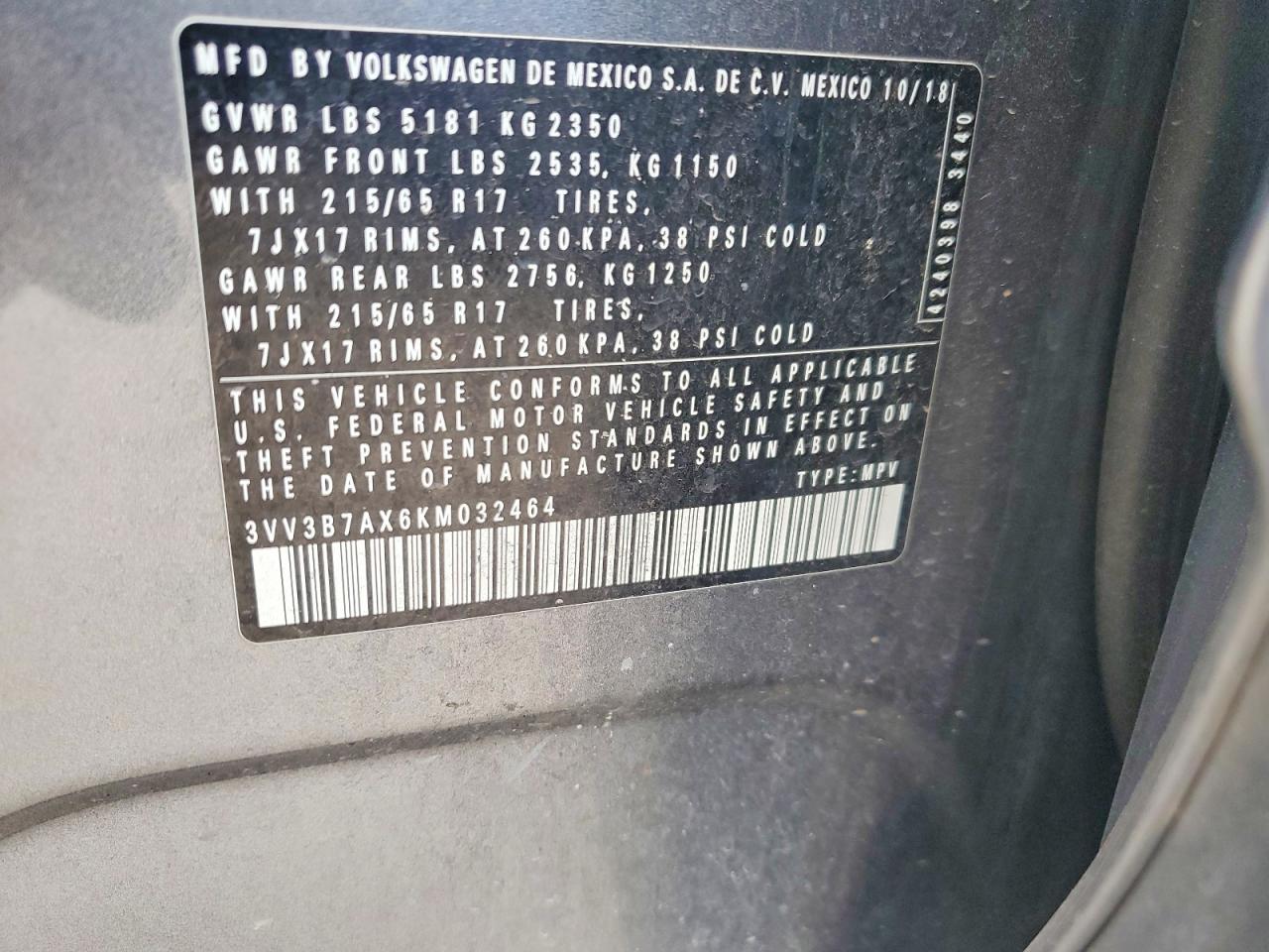 2019 VOLKSWAGEN TIGUAN