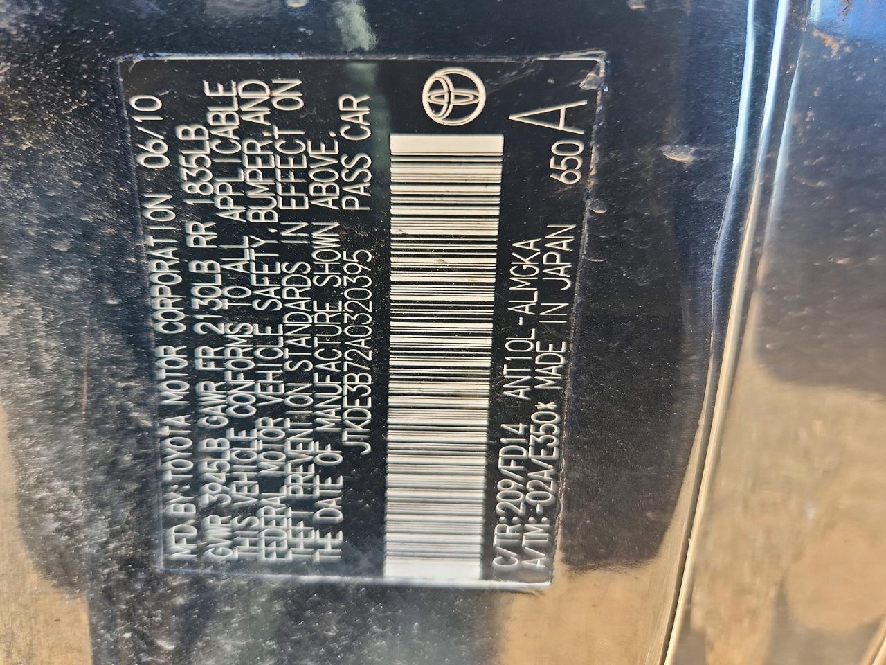 2010 SCION TC BASE