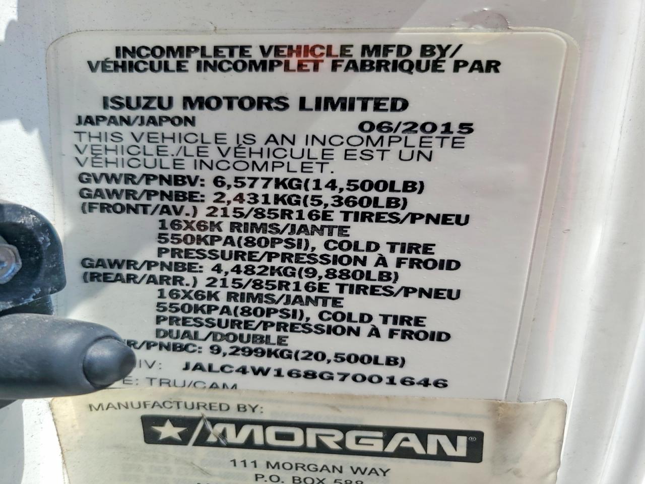 2016 ISUZU NPR