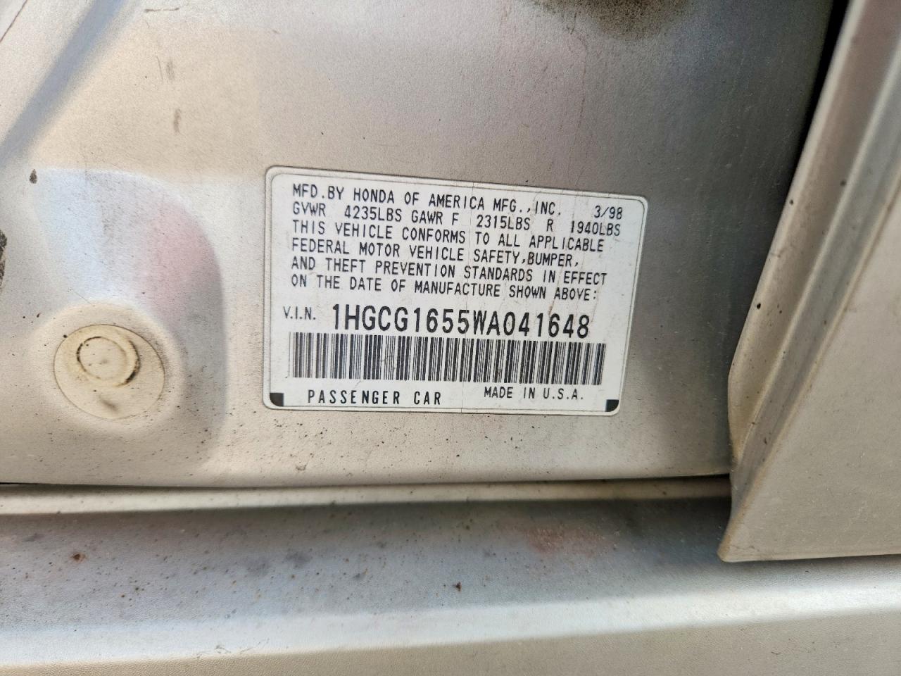 1998 HONDA ACCORD