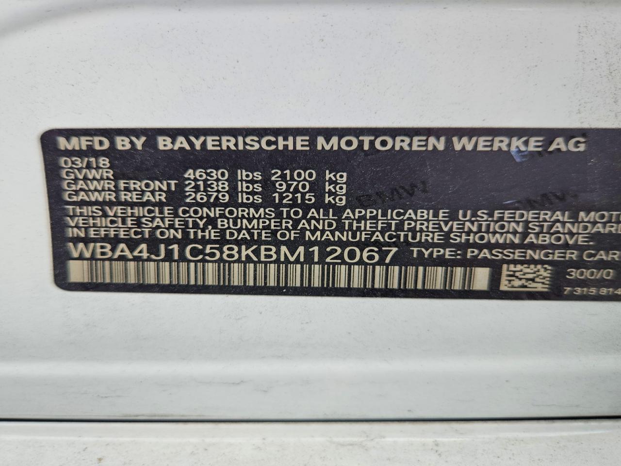 2019 BMW 4 SERIES