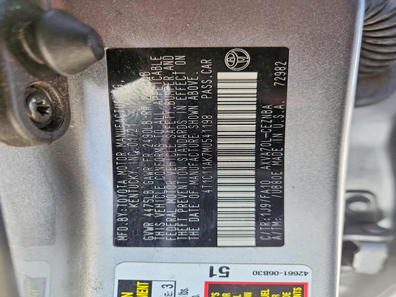 2021 TOYOTA CAMRY