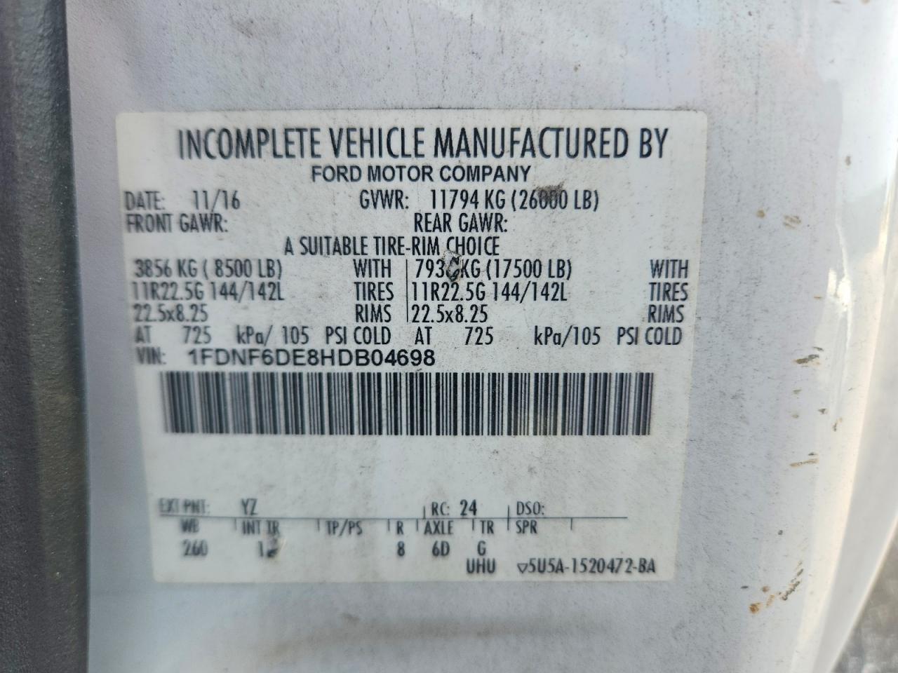 2017 FORD F650