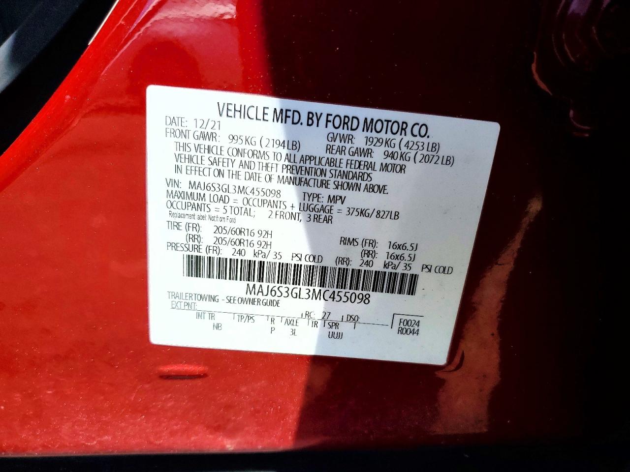 2021 FORD ECOSPORT