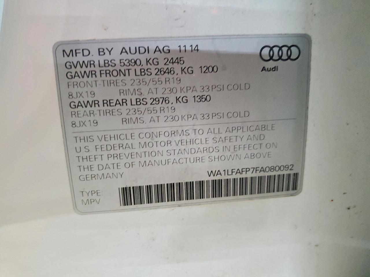 2015 AUDI Q5