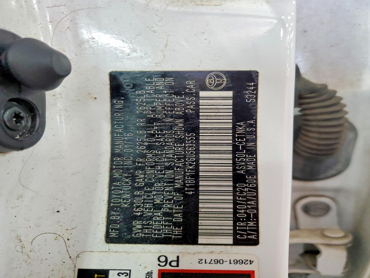 2016 TOYOTA CAMRY