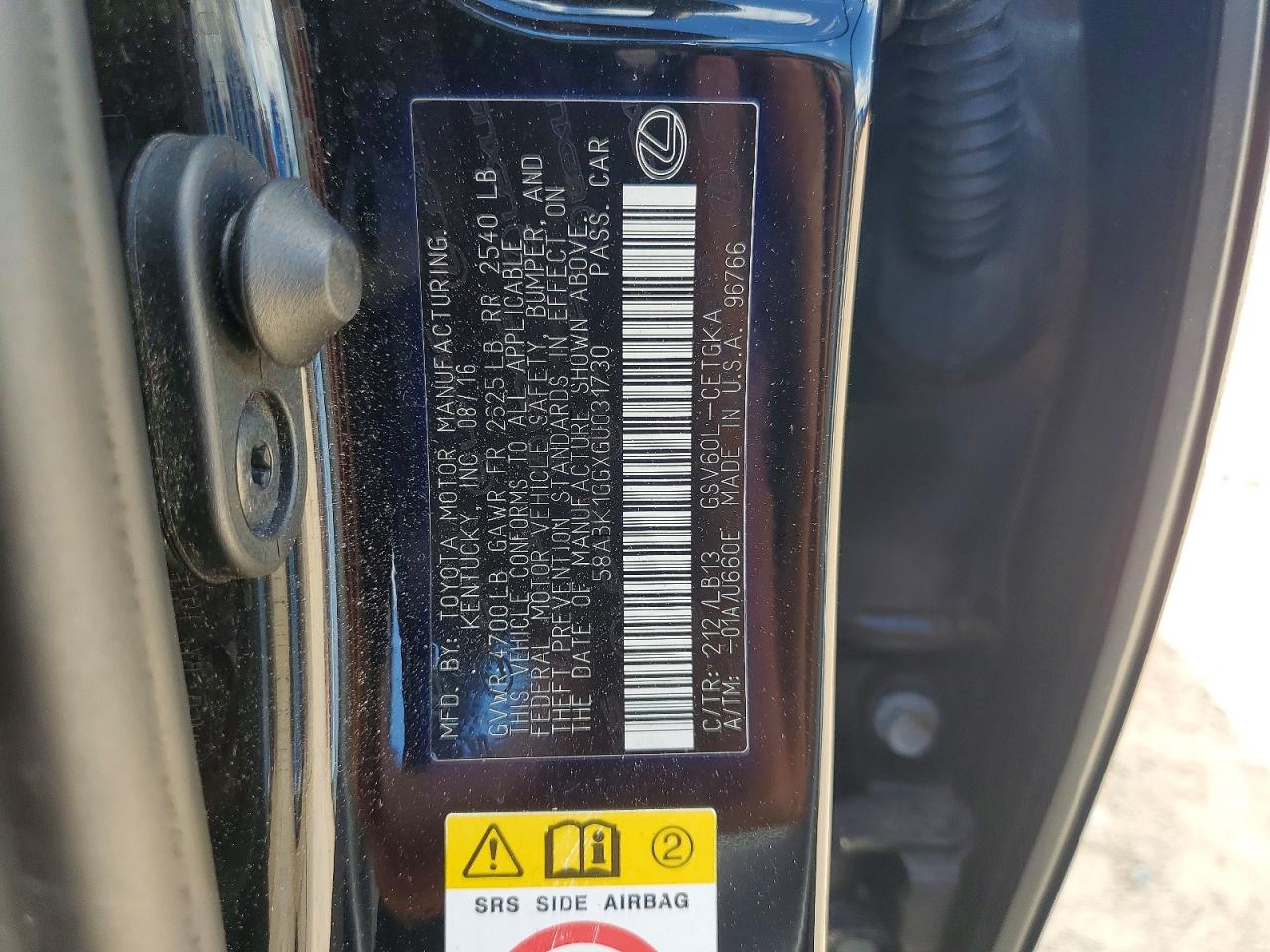 2016 LEXUS ES350