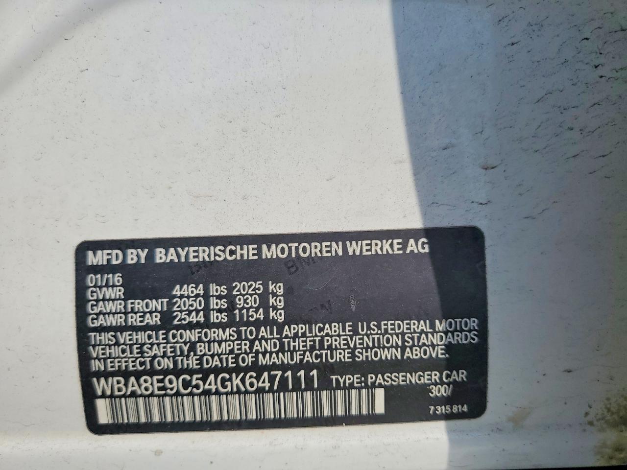 2016 BMW 3 SERIES