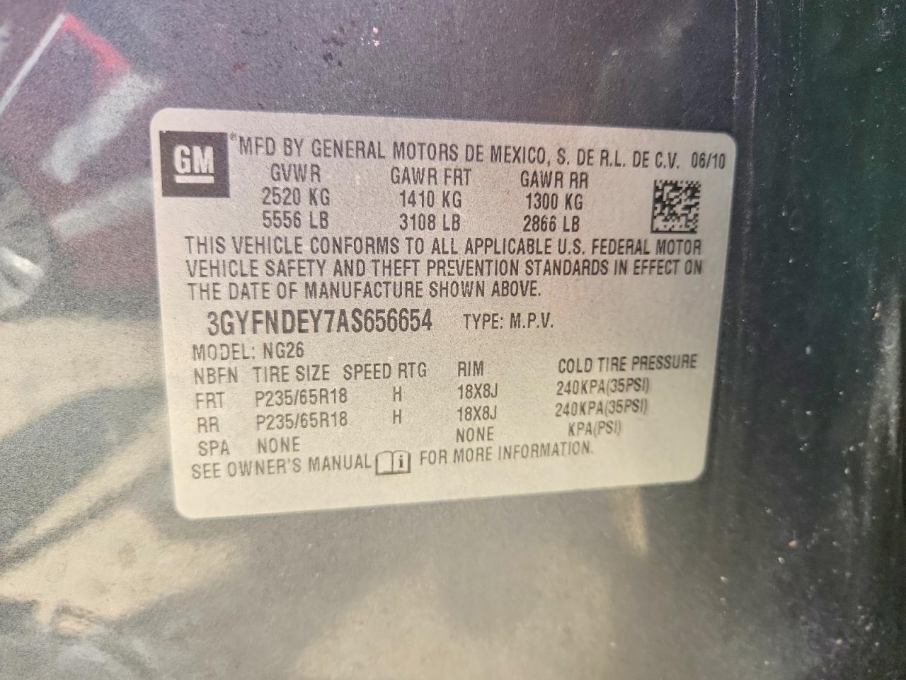 2010 CADILLAC SRX
