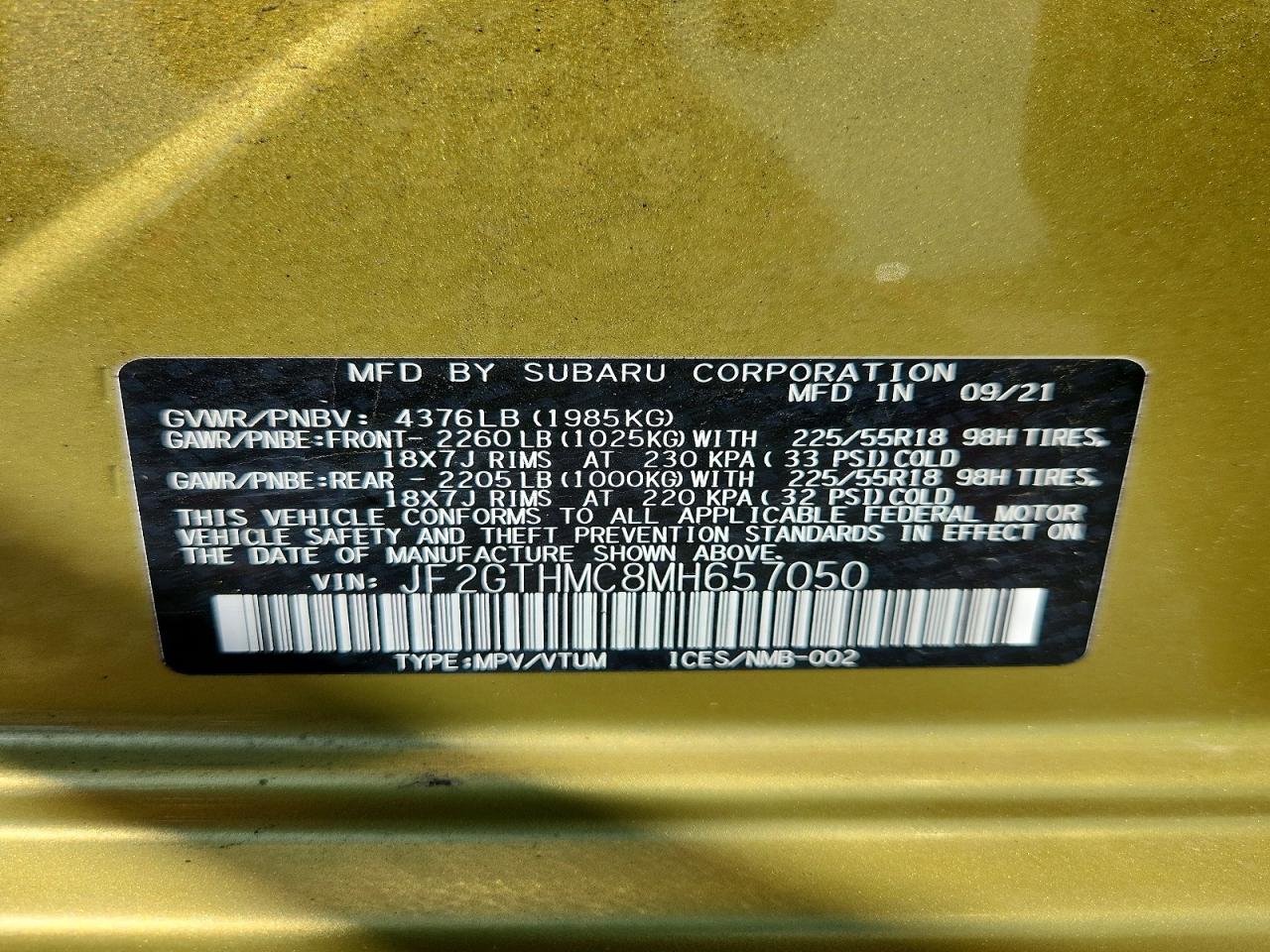 2021 SUBARU CROSSTREK
