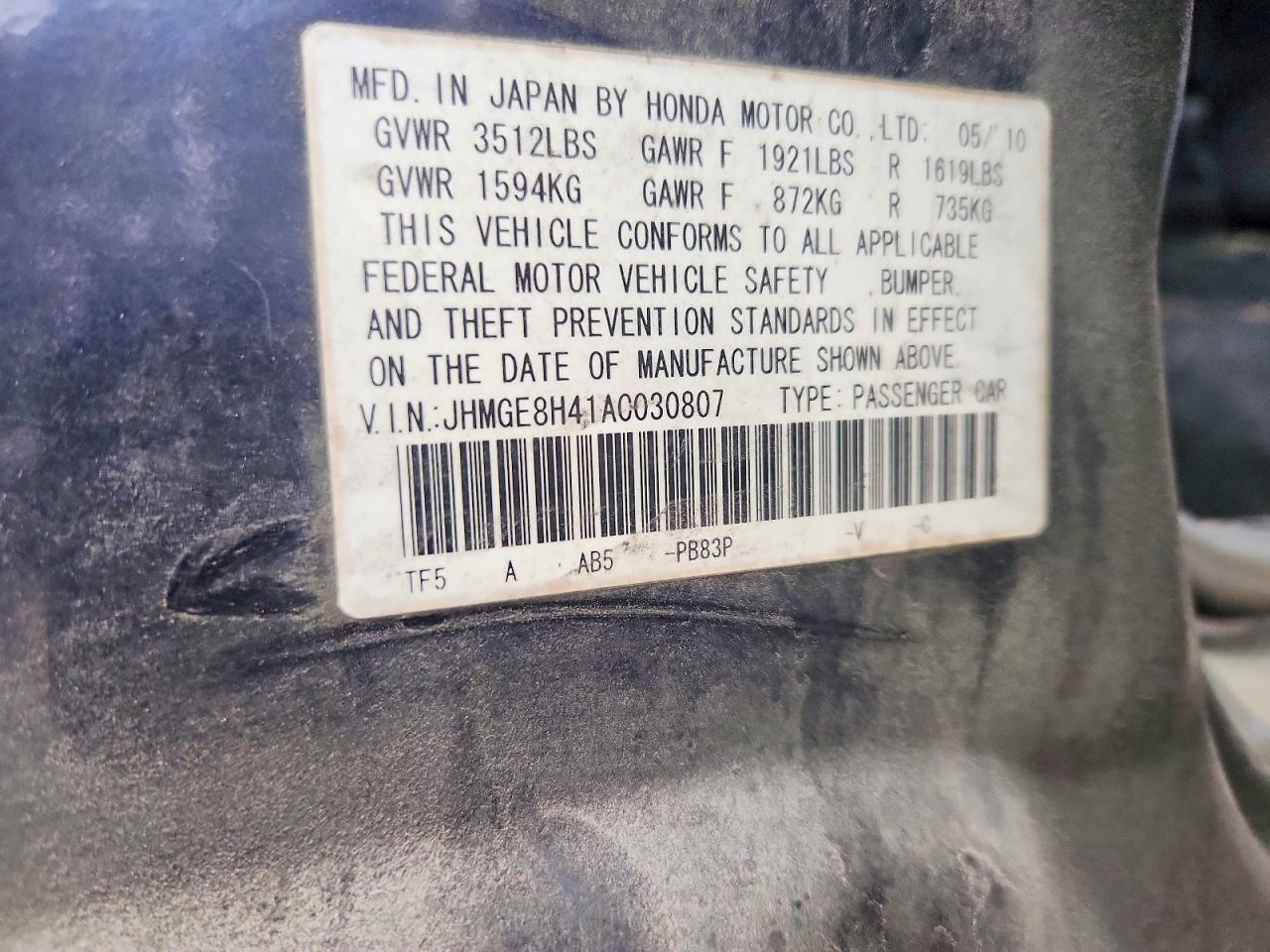 2010 HONDA FIT