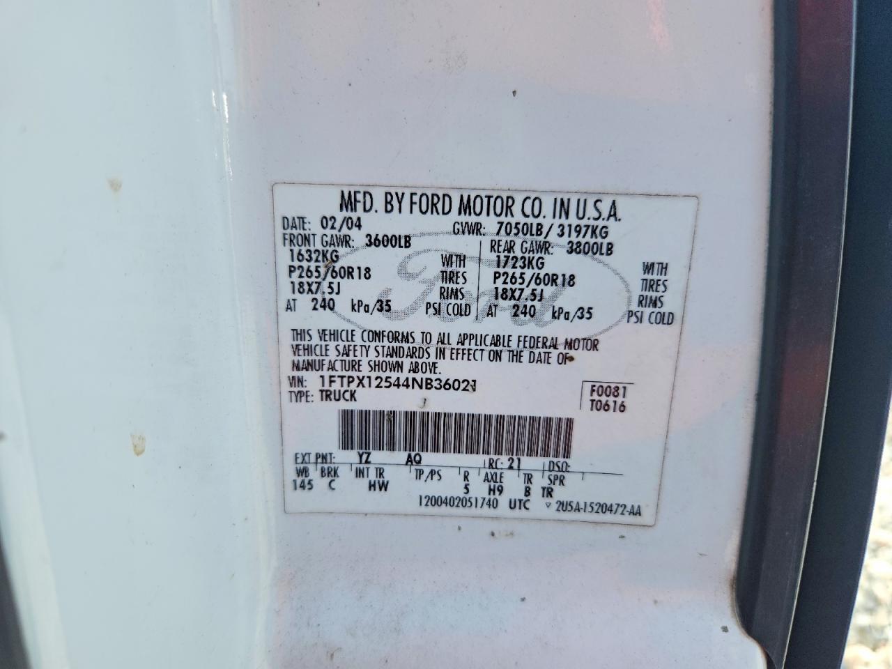 2004 FORD F150