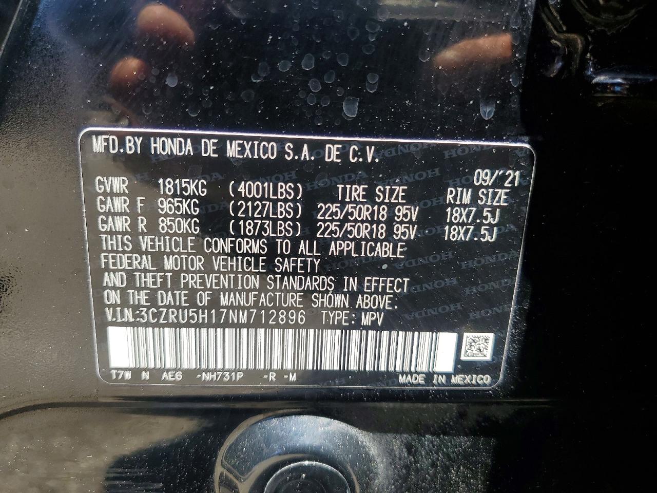 2022 HONDA HR-V