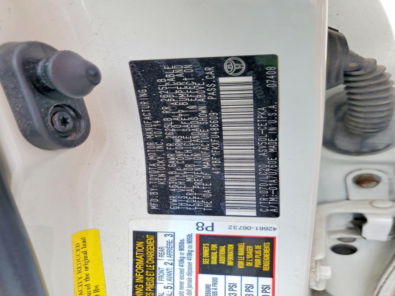 2015 TOYOTA CAMRY