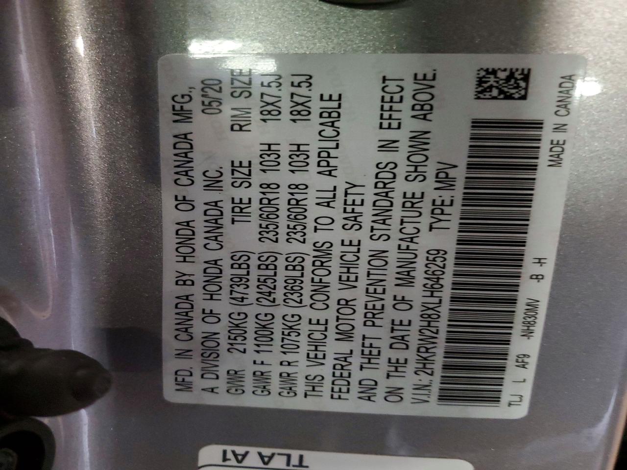 2020 HONDA CRV