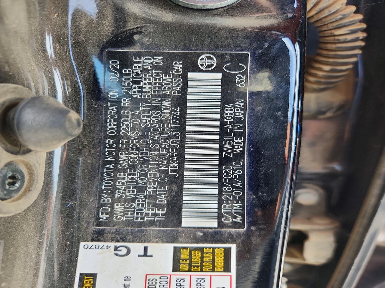 2020 TOYOTA PRIUS