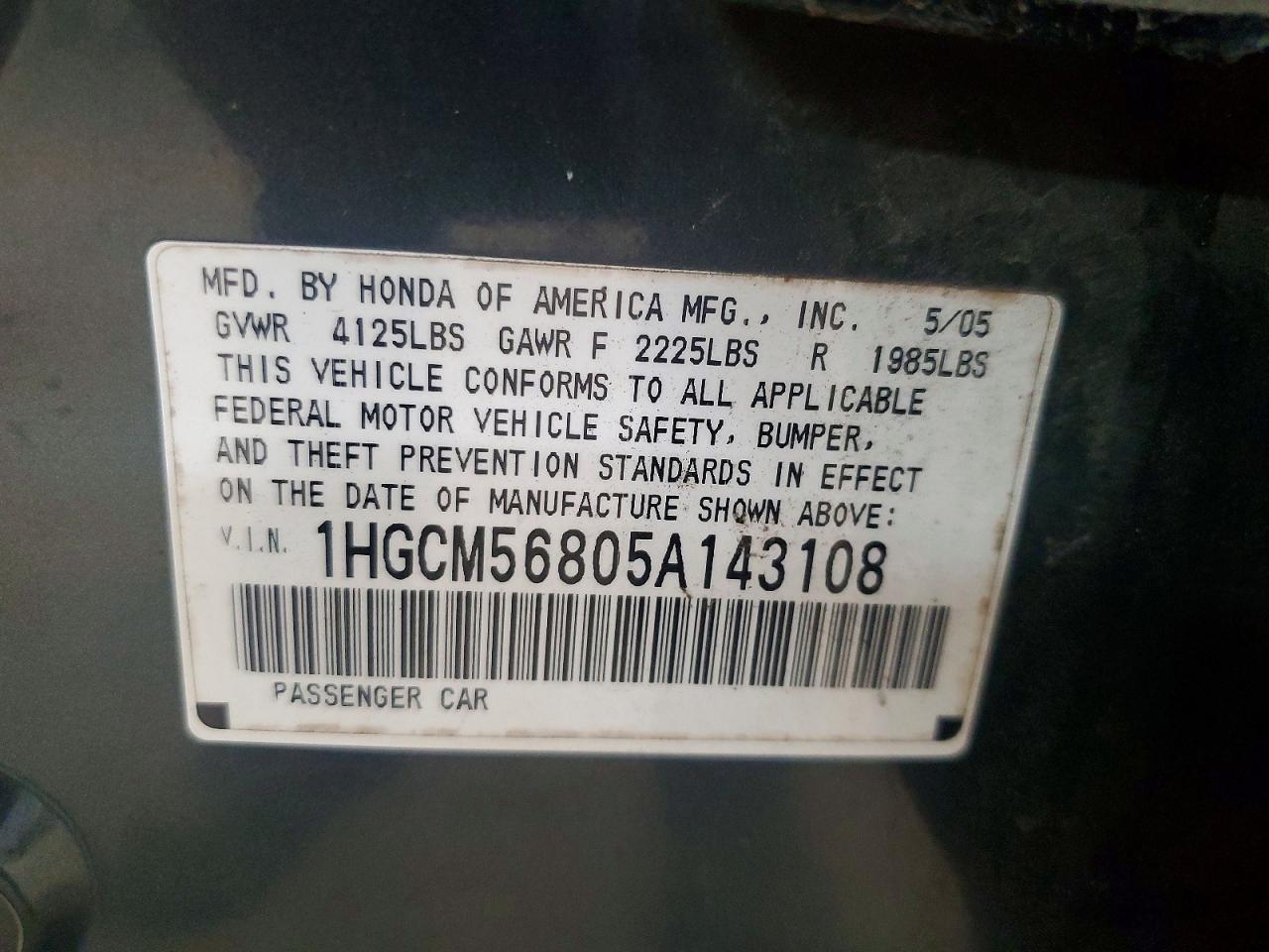 2005 HONDA ACCORD