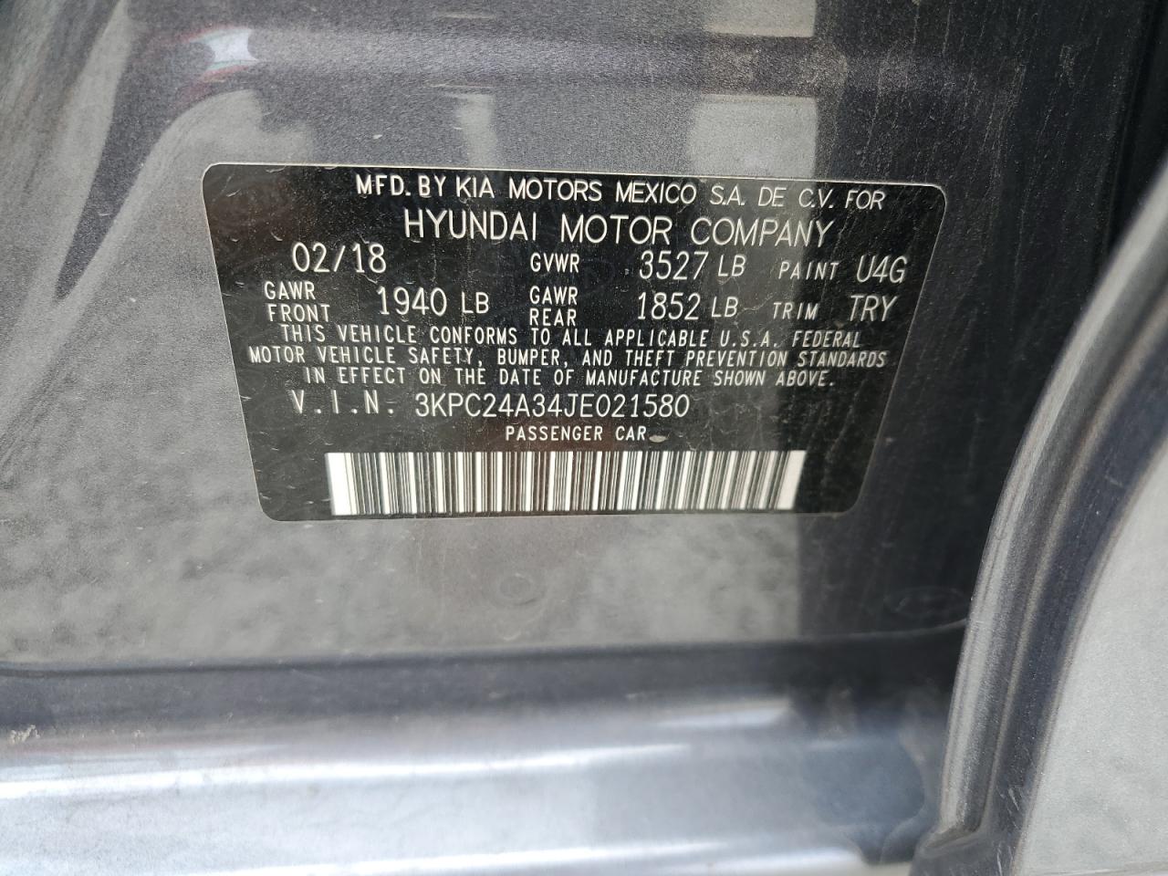 2018 HYUNDAI ACCENT
