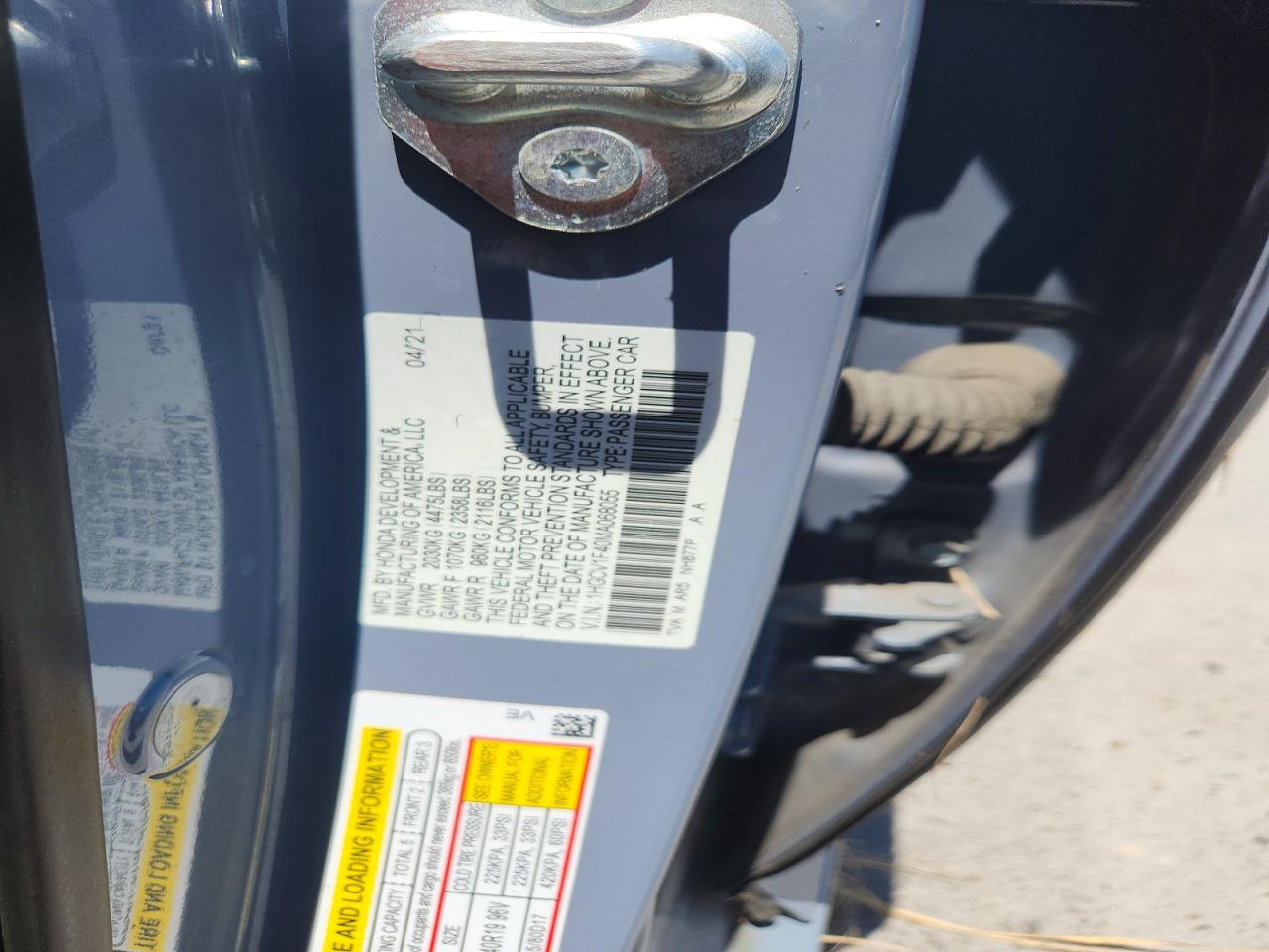 2021 HONDA ACCORD