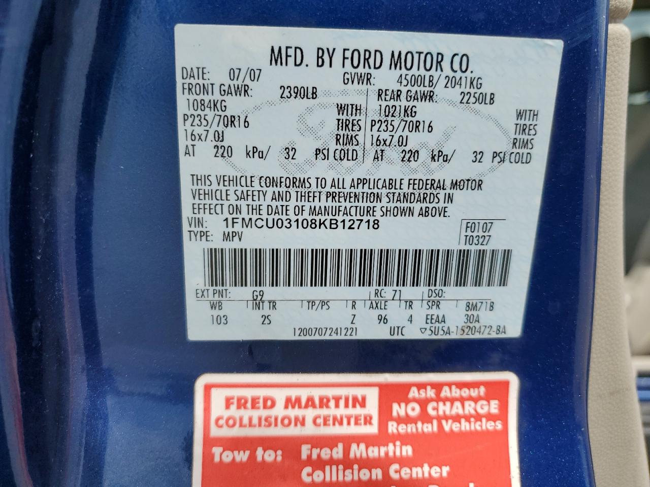 2008 FORD ESCAPE