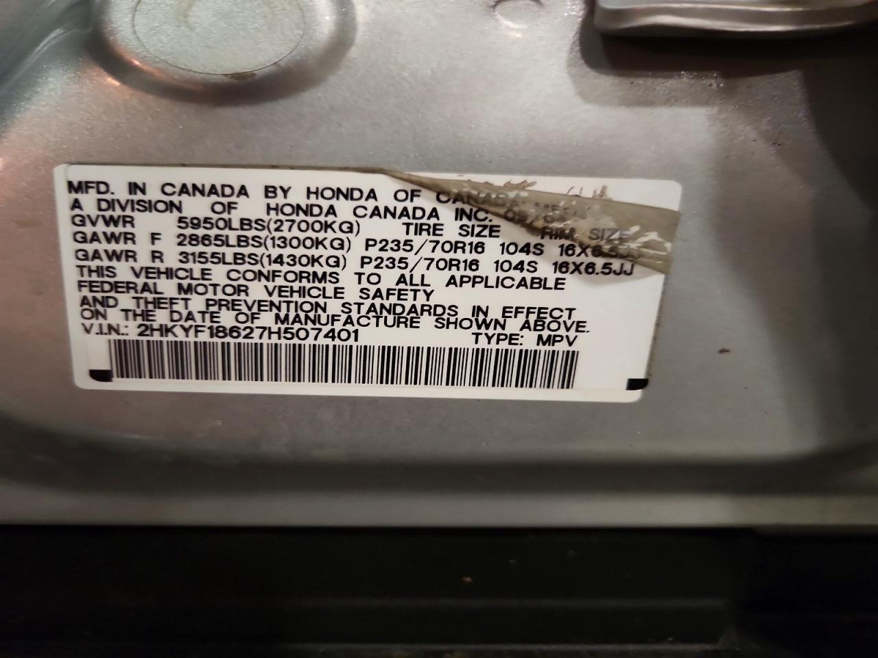 2007 HONDA PILOT