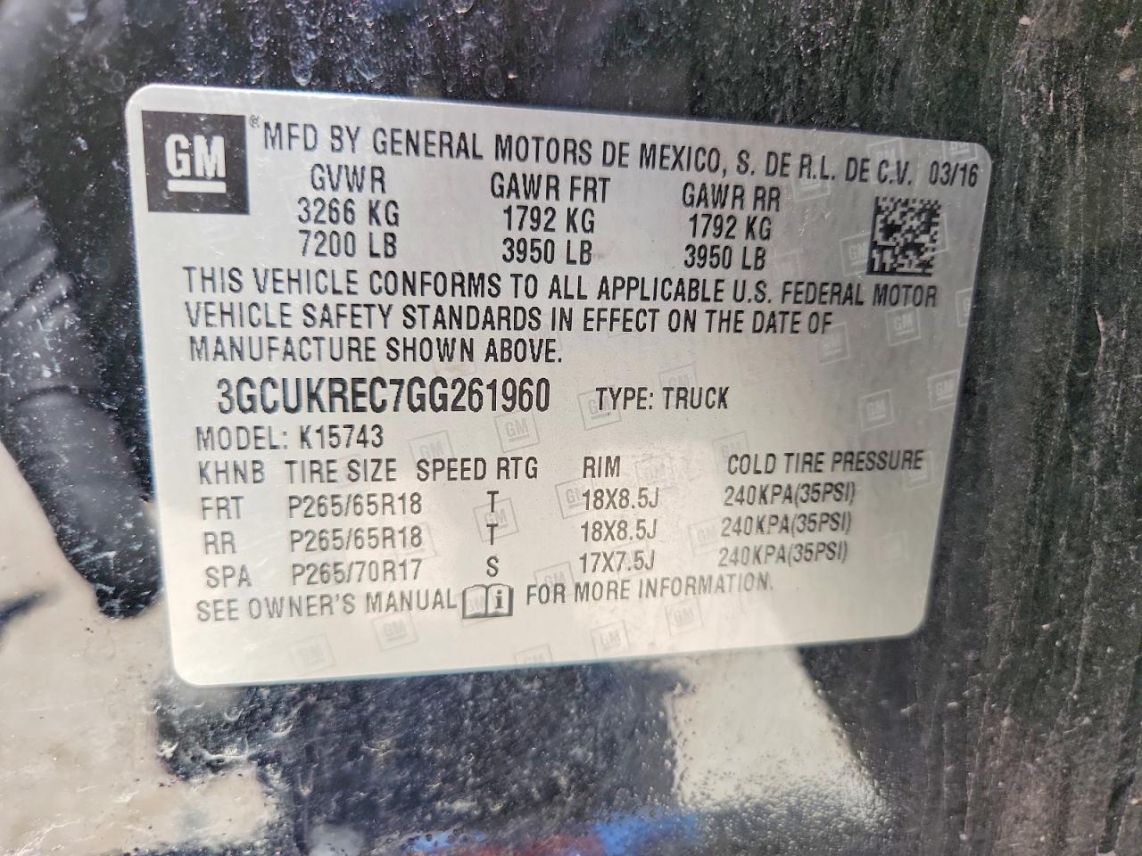 2016 CHEVROLET SILVERADO