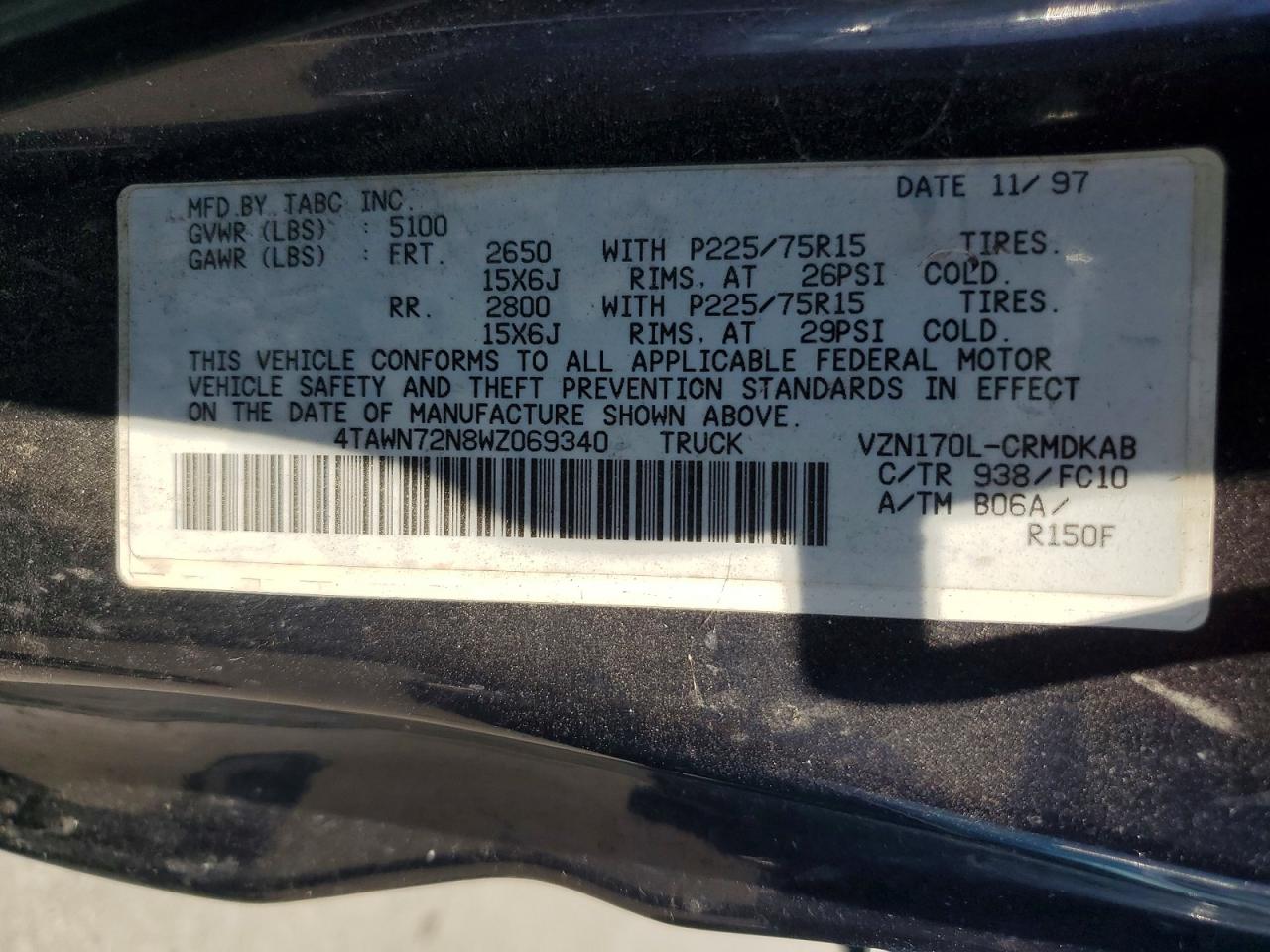 1998 TOYOTA TACOMA