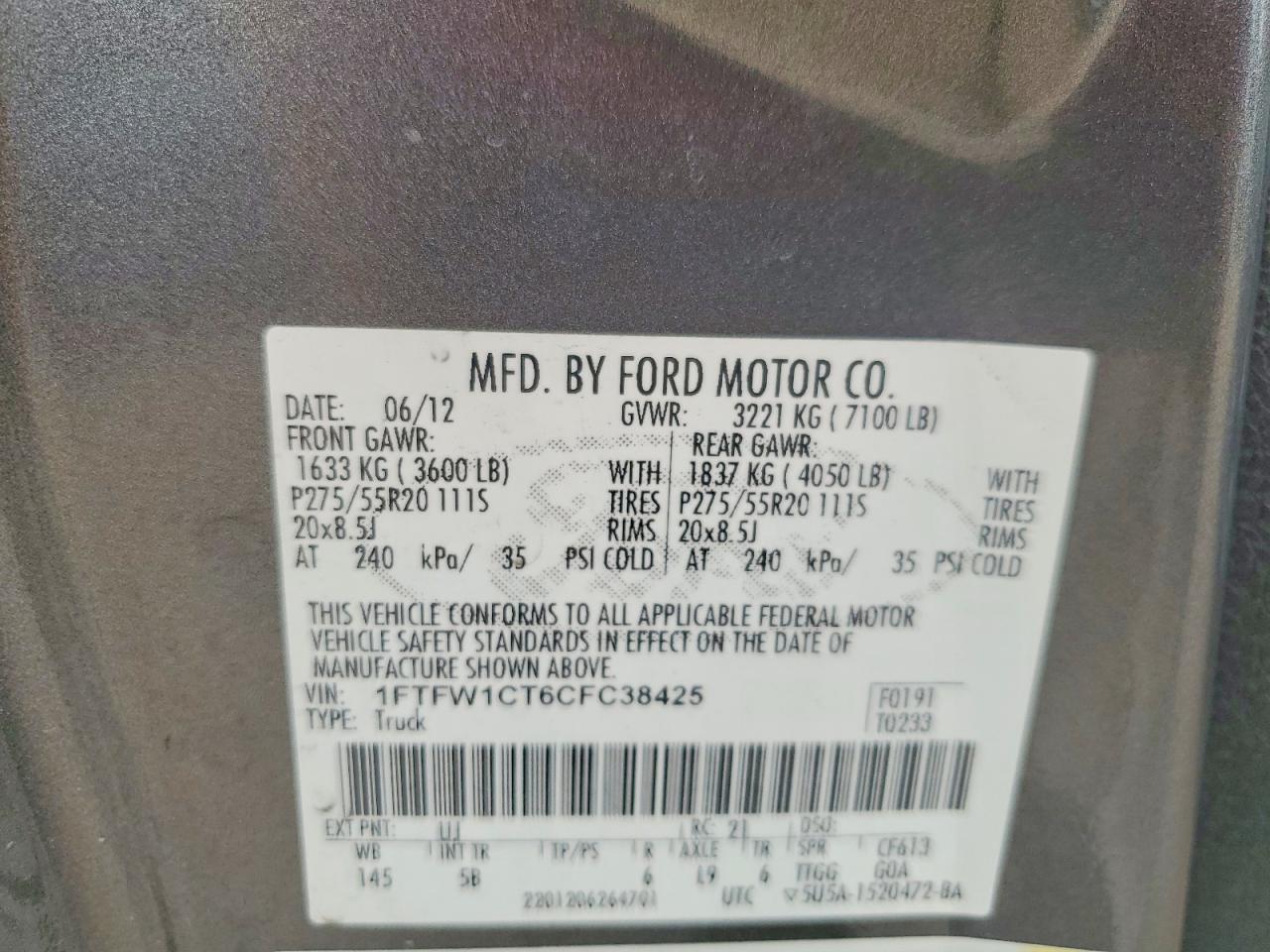 2012 FORD F150