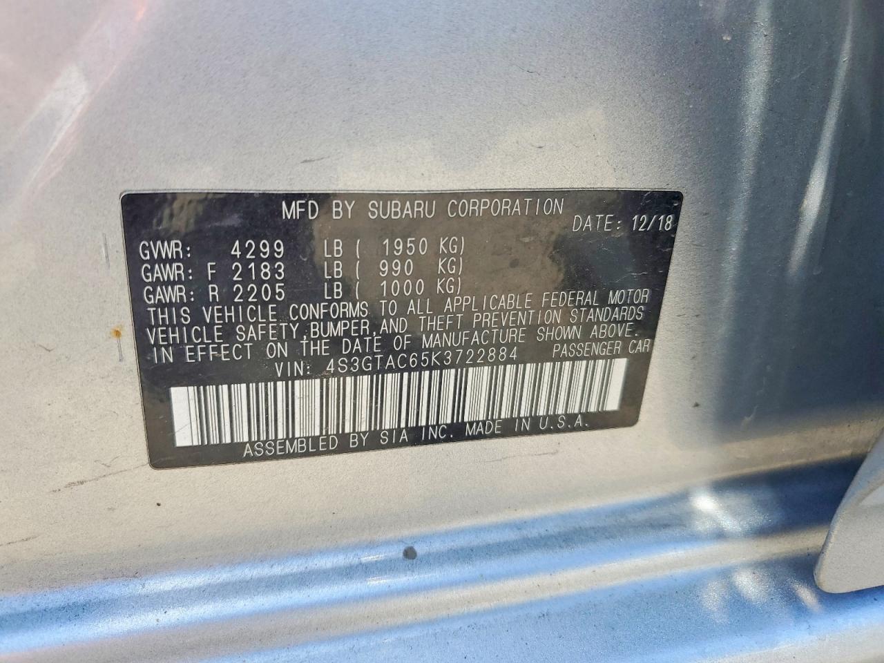 2019 SUBARU IMPREZA