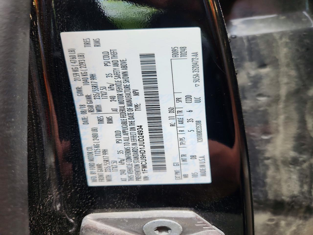 2018 FORD ESCAPE