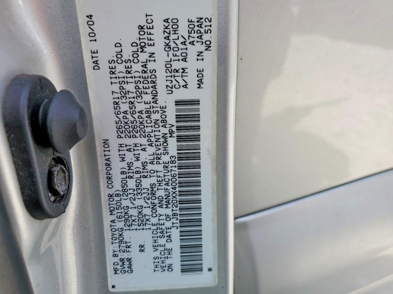2004 LEXUS GX