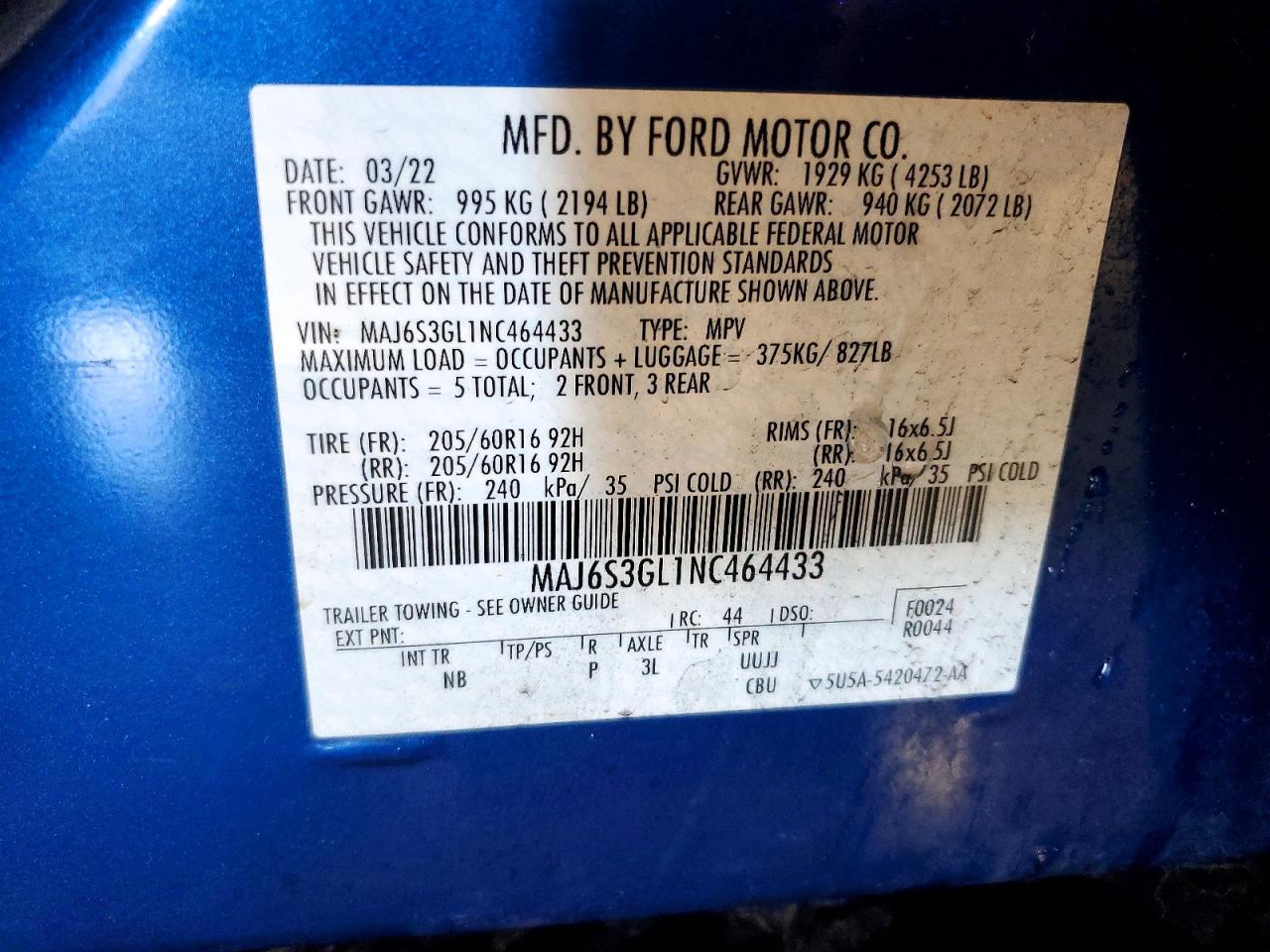 2022 FORD ECOSPORT