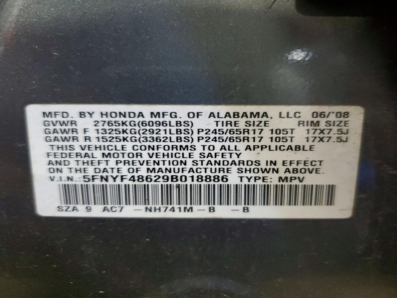 2009 HONDA PILOT
