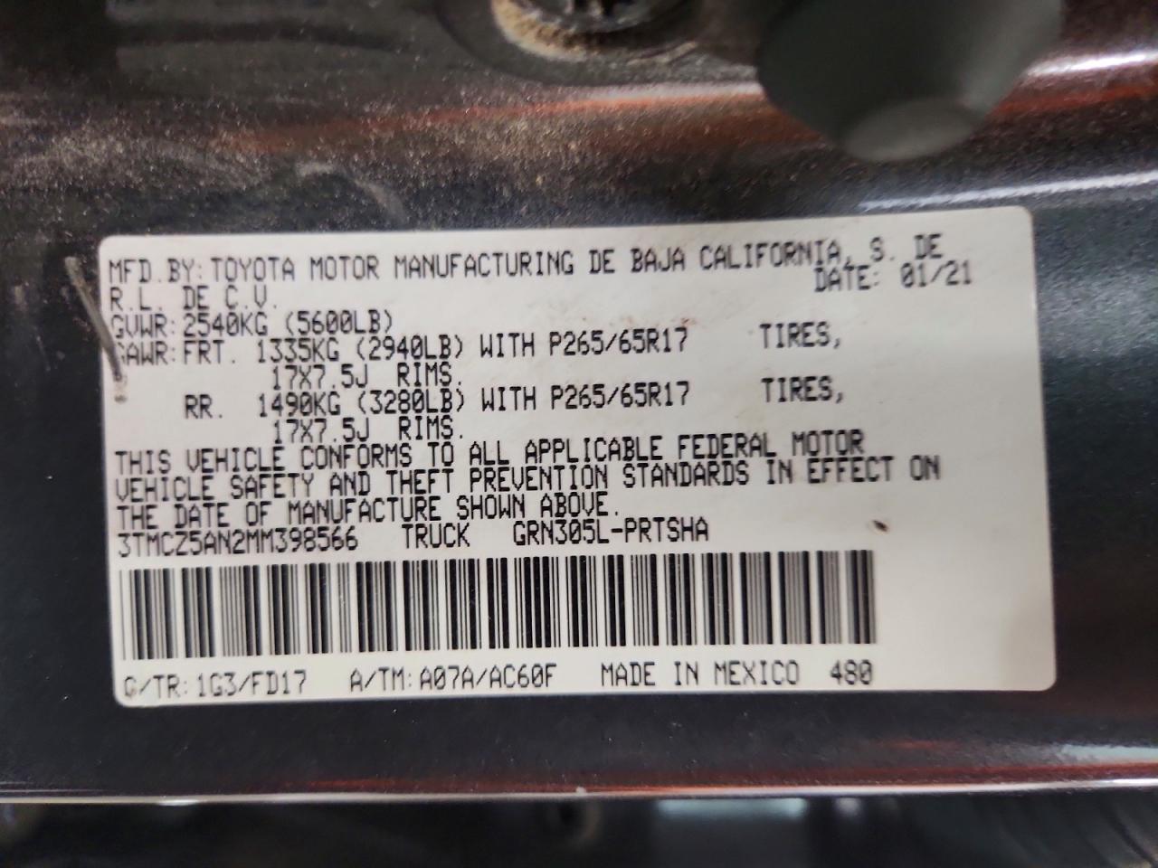 2021 TOYOTA TACOMA