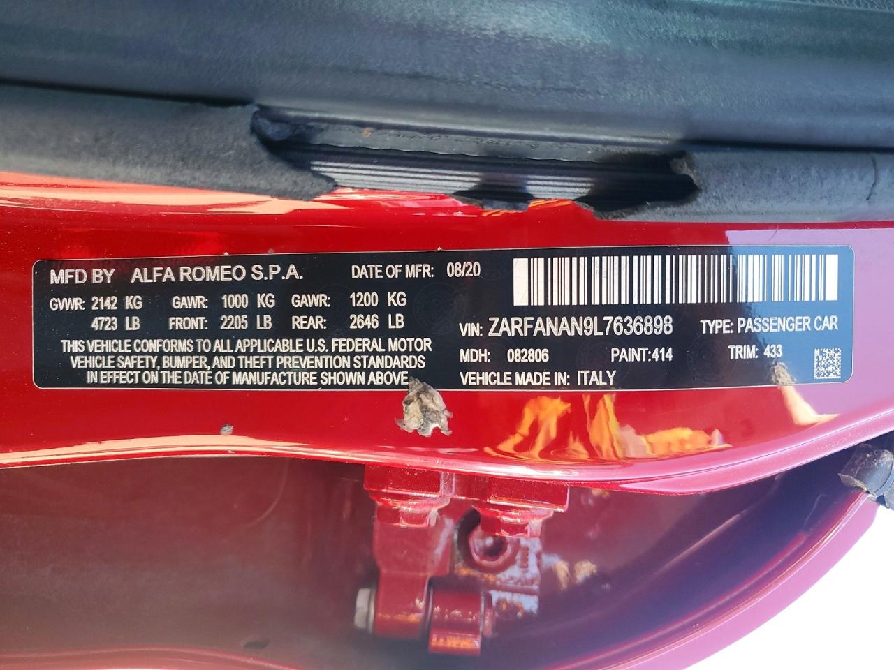 2020 ALFA ROMEO GIULIA
