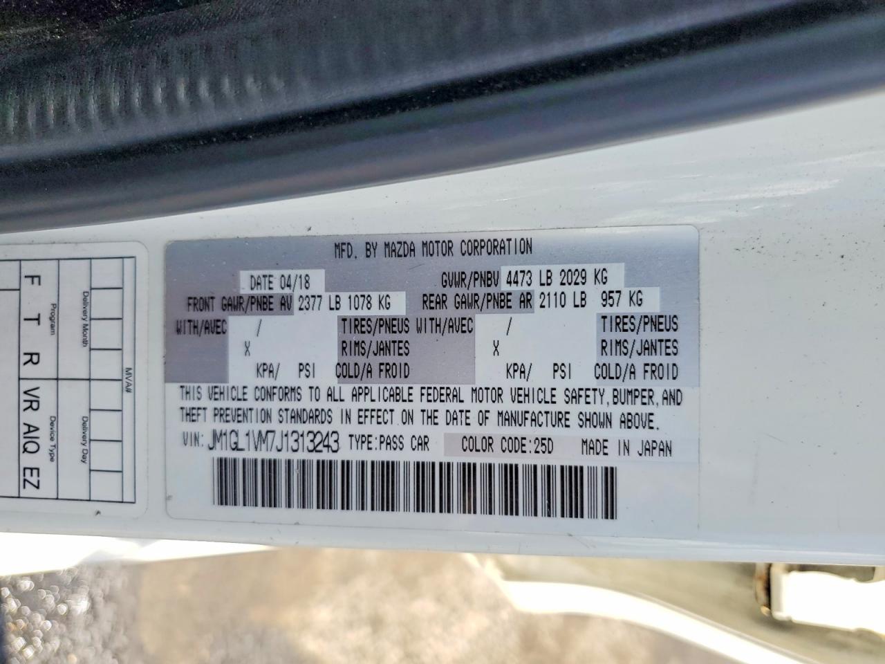 2018 MAZDA 6