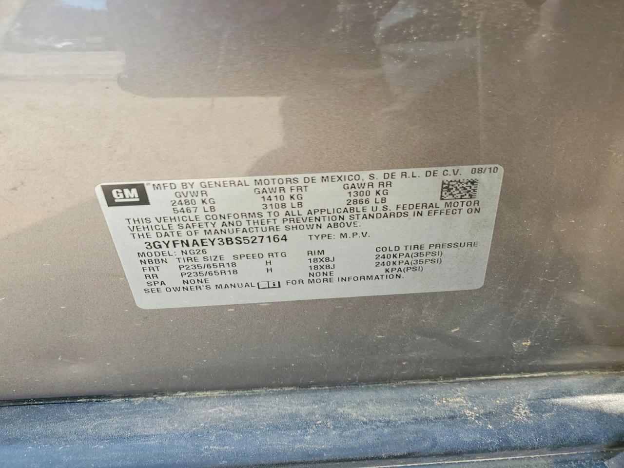 2011 CADILLAC SRX