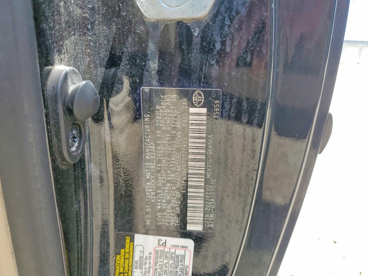 2007 TOYOTA CAMRY SOLA